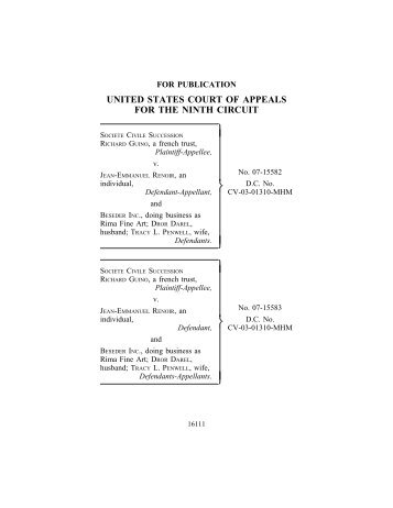 societe civile succession richard guino v. renoir - Ninth Circuit Court ...