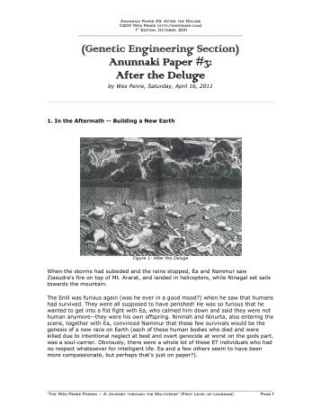 Anunnaki Paper #3: After the Deluge - WesPenre.com