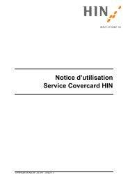 Notice d'utilisation Service Covercard HIN - HIN Health Info Net