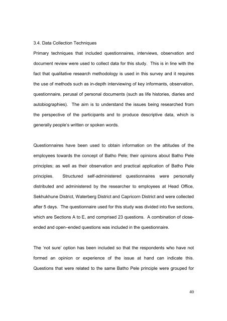 An assessment of the implementation of batho pele - University of ...