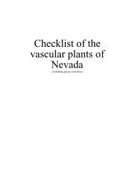 Checklist of the vascular plants of Nevada