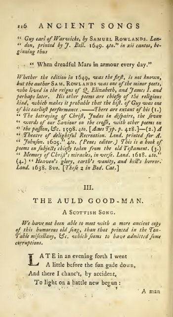 Reliques of ancient English poetry: consisting of old heroic ballads ...