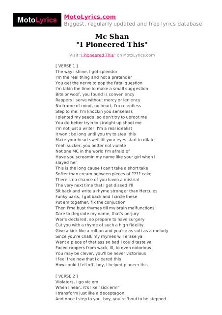 Song Lyrics, PDF, Song Structure