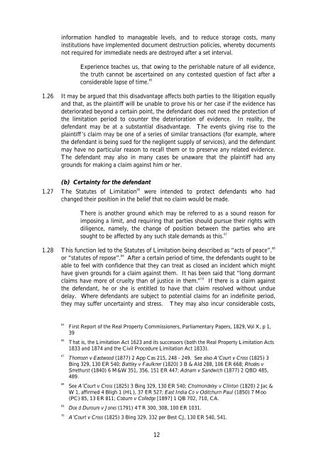 Limitation of Actions Consultation - Law Commission