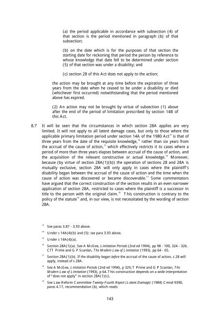 Limitation of Actions Consultation - Law Commission