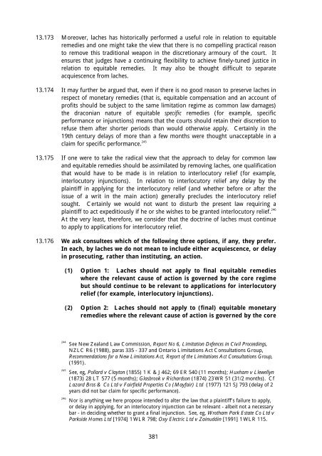 Limitation of Actions Consultation - Law Commission