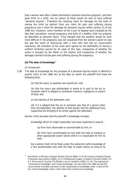 Limitation of Actions Consultation - Law Commission