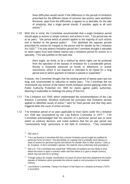 Limitation of Actions Consultation - Law Commission