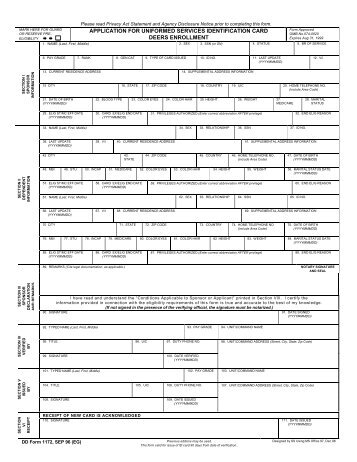 Application for Uniform Services ID Card