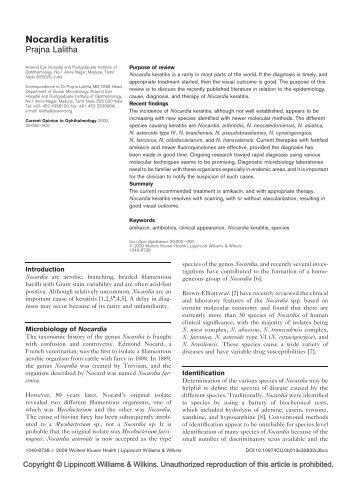 Nocardia keratitis - Aravind Eye Care System