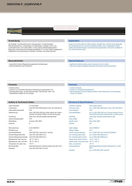 und Aufzugleitungen Crane, conveyor and lift cables - TKD-KABEL