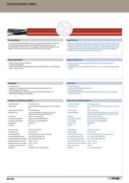 und Aufzugleitungen Crane, conveyor and lift cables - TKD-KABEL