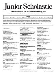 Cumulative Index • 2010-2011 Publishing year - Scholastic
