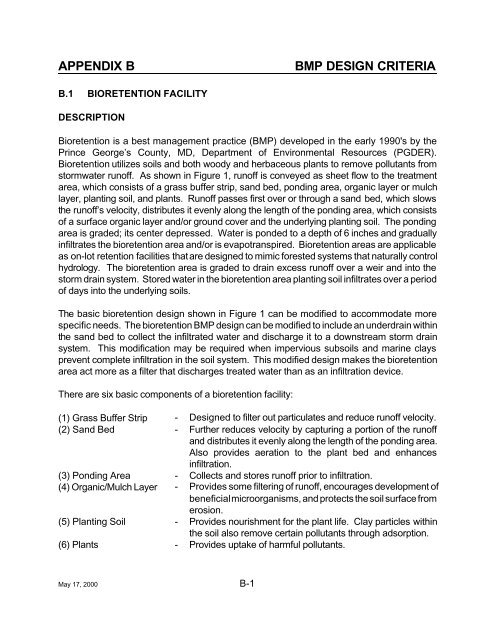 APPENDIX B BMP DESIGN CRITERIA - City of Chula Vista