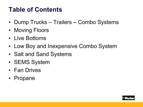 Wetline Kit Systems - Parker Hannifin - Solutions for the Truck Industry