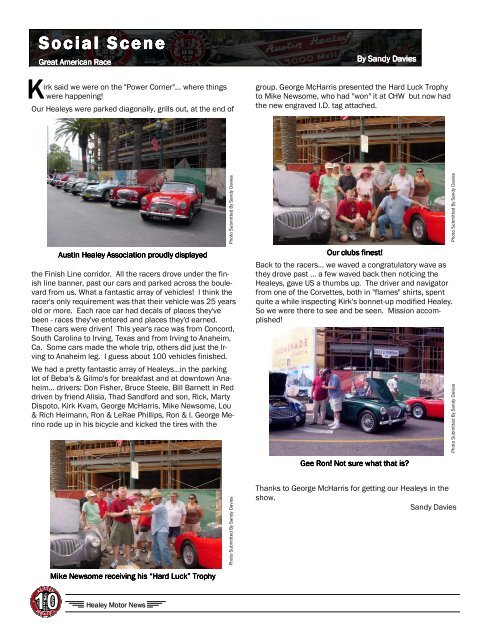 Monthly Newsletter - Austin-Healey Association of Southern California