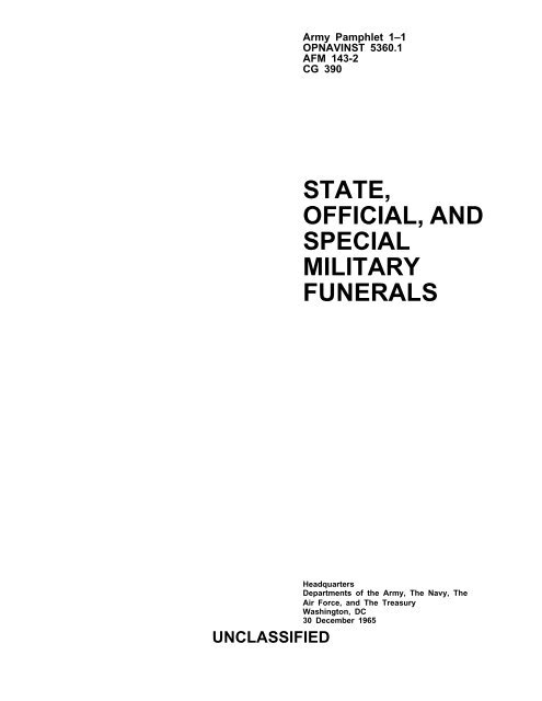 state, official, and special military funerals - Army Publishing ...