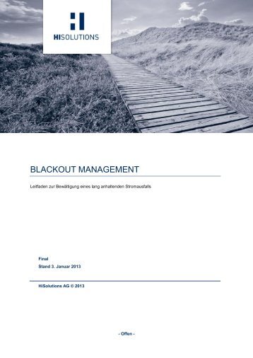 Blackout Management - Bewältigung von ... - HiSolutions AG