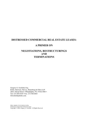 distressed commercial real estate leases - Klehr Harrison Harvey ...