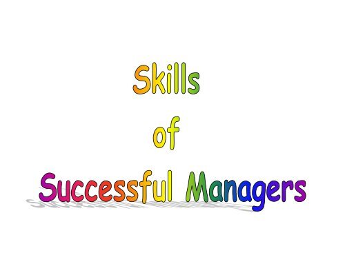 Skills of Successful Managers