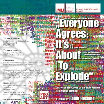 Flyer: "Everyone Agrees: It's About To Explode" - Historisches Kolleg