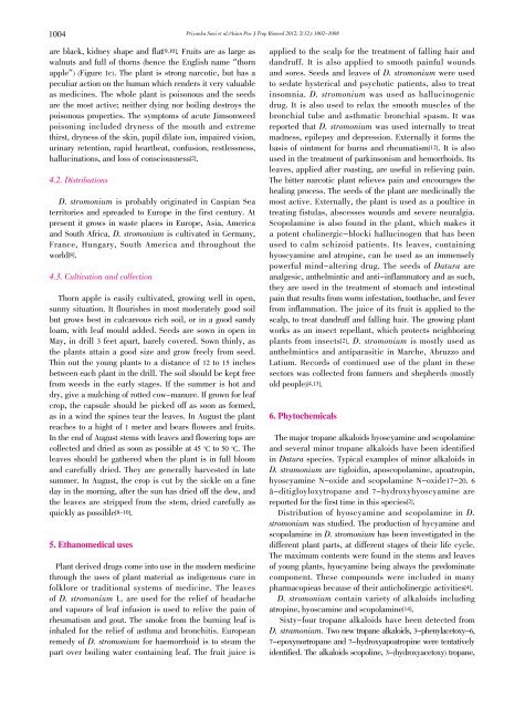 Pharmacological properties of Datura stramonium L. as a - Apjtb.com