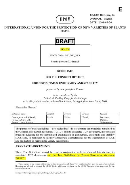 draft - International Union for the Protection of New Varieties of Plants