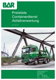 Preisliste Containerdienst Abfallverwertung