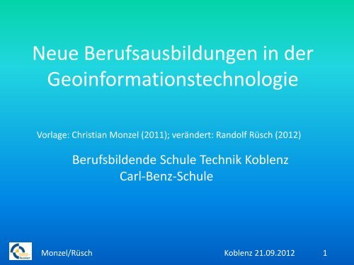 Neue Berufsausbildungen in der Geoinformationstechnologie