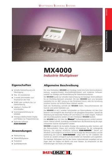 Datenblatt Datalogic MX4000