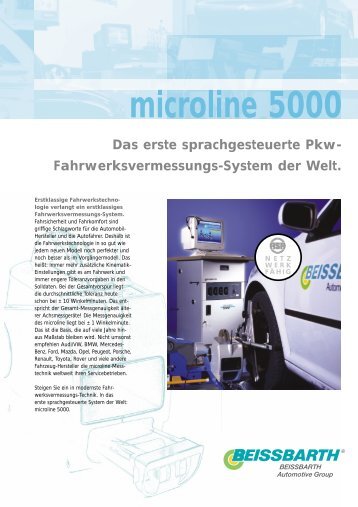 microline 5000. Das Pkw-Fahrwerksvermessungs- System mit ...