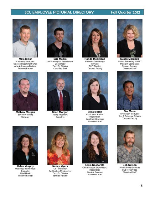 SCC Employee Pictorial Directory - Spokane Community College