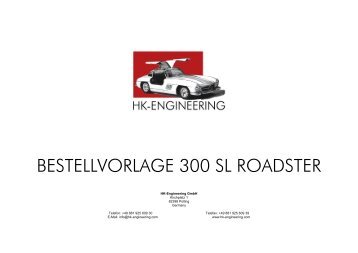 Bestellvorlage 300 SL Roadster mit Tafelbildern - HK-Engineering