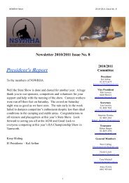 Newsletter 2010/2011 Issue No. 8 - New South Wales Reining ...