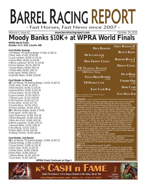 Moody Banks $10K+ at WPRA World Finals - Barrel Racing Report