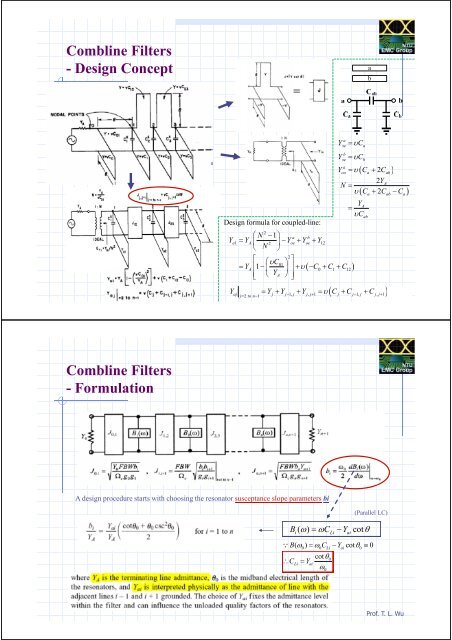 End-Coupled, Half-Wavelength Resonator Filters - Design theory