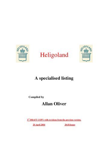 Heligoland - A Specialised Listing - Philatelics.org