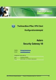 2 Astaro Security Gateway V8 VPN Konfiguration - TheGreenBow