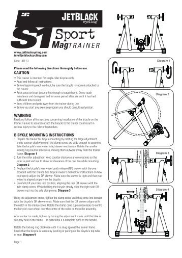 S1 Sport Trainer Instructions - JetBlack