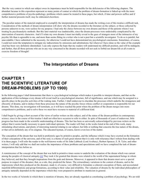 The Interpretation Of Dreams Sigmund Freud (1900) PREFACE