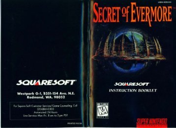 Secret of Evermore - Nintendo SNES - Manual - gamesdbase.com