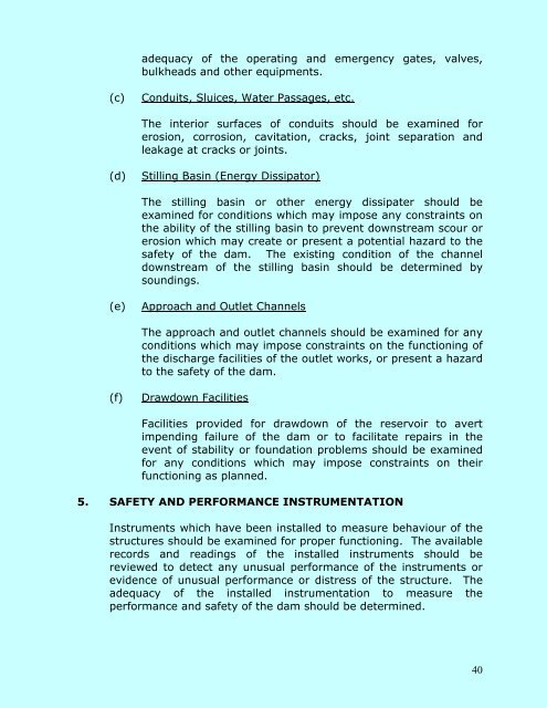 Guidelines for Safety Inspection of Dams - Central Water Commission