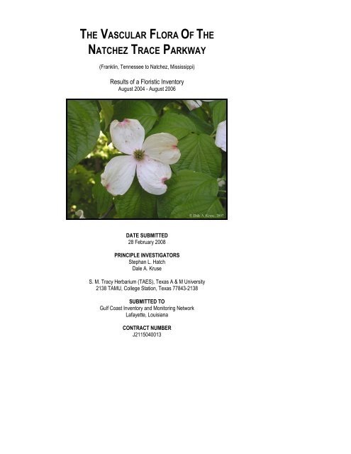 the vascular flora of the natchez trace parkway - NPS Inventory and ...