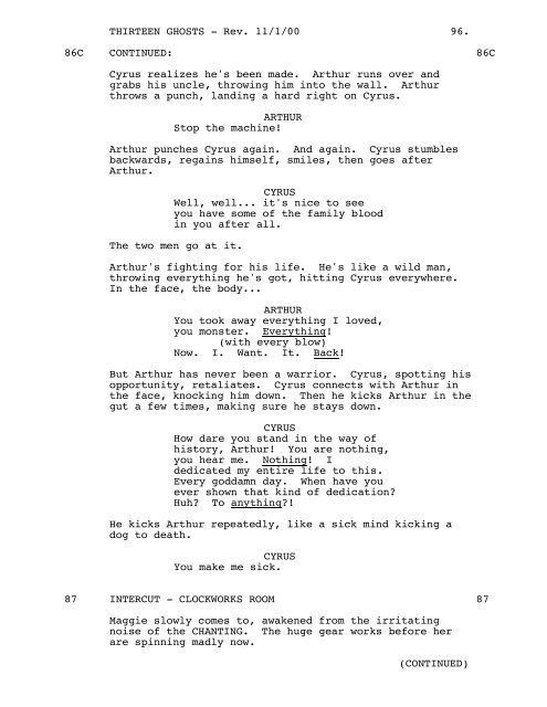 THIRTEEN GHOSTS - Daily Script