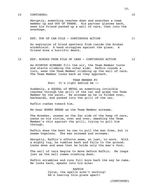 THIRTEEN GHOSTS - Daily Script