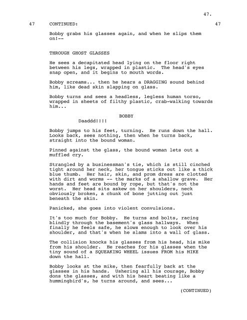 THIRTEEN GHOSTS - Daily Script