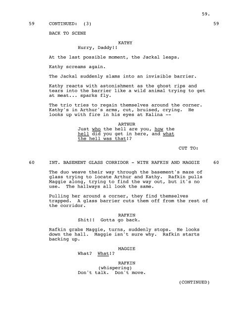 THIRTEEN GHOSTS - Daily Script