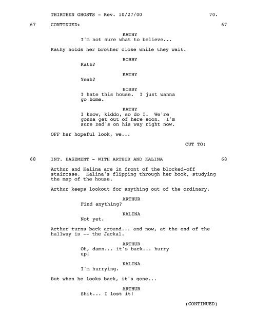 THIRTEEN GHOSTS - Daily Script