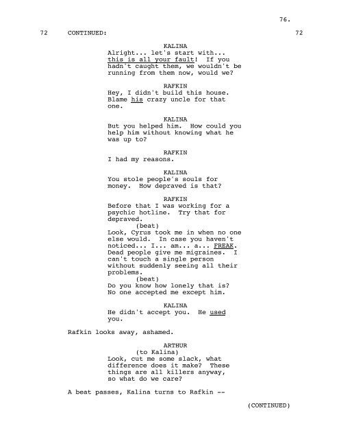 THIRTEEN GHOSTS - Daily Script