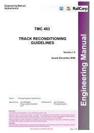 tmc 403 track reconditioning guidelines - RailCorp Engineering ...